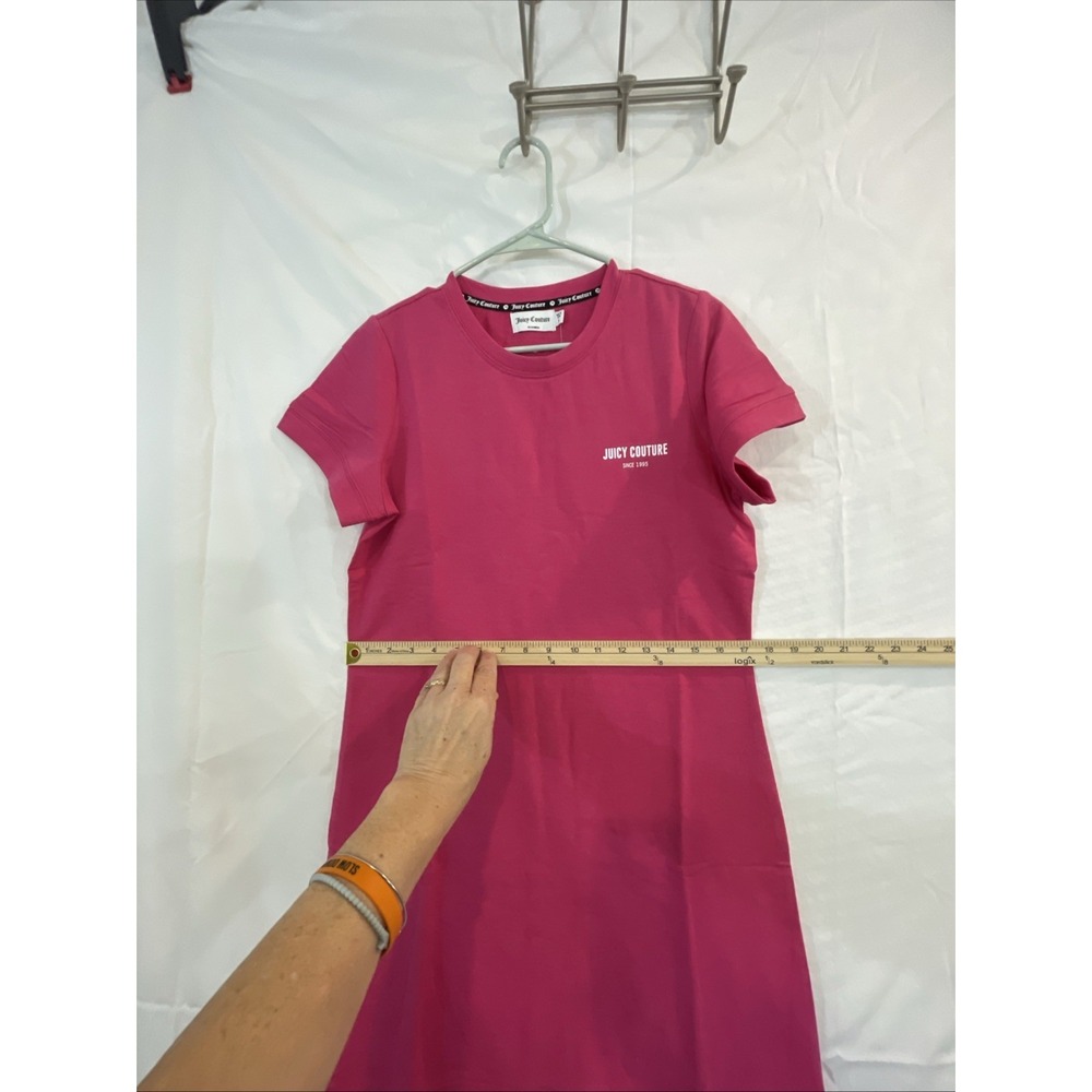 NWT Juicy Couture Womens Sz M Pink Short Sleeve Knee Length T-Shirt Dress - Picture 11 of 13